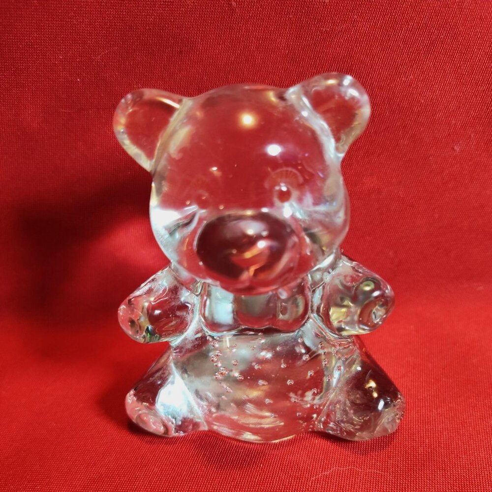 Cute lead crystal glass bear, paperweight SHIPS FREE